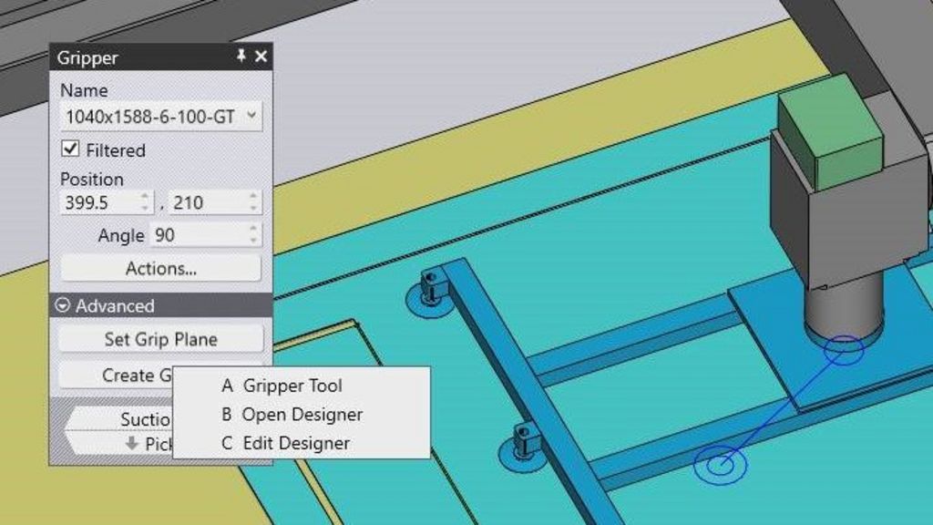 Screenshot from the Gripper Designer