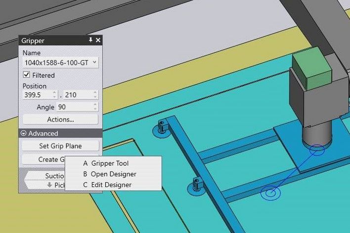 Screenshot from the Gripper Designer