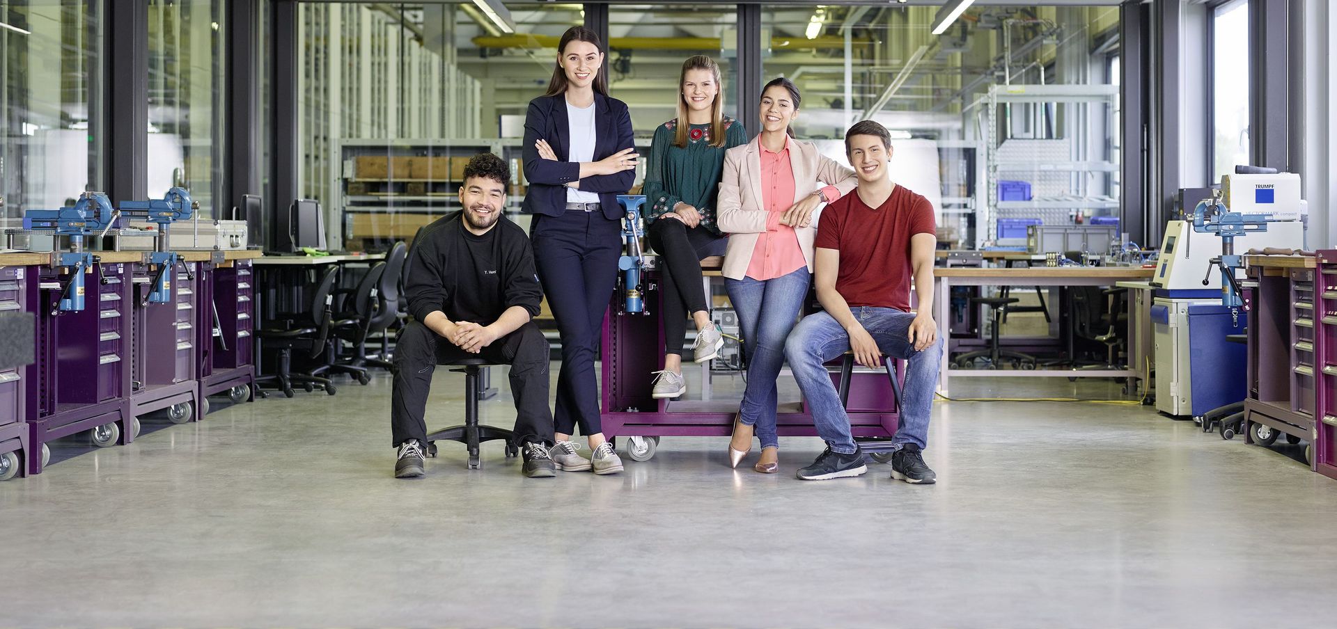Group of apprentices and students