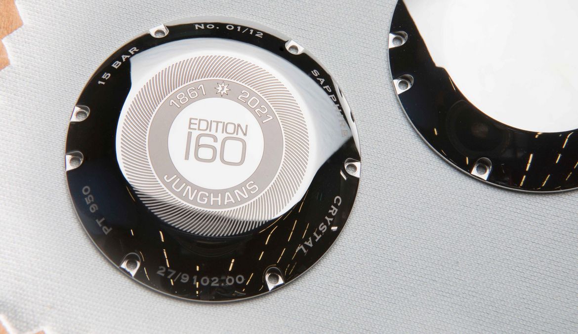Laser-marked watch back from Junghans