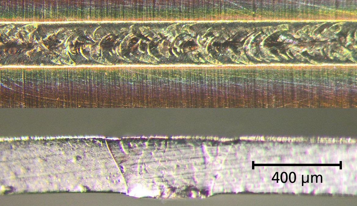 Heat conduction welding of copper foil with the TruDisk 2021