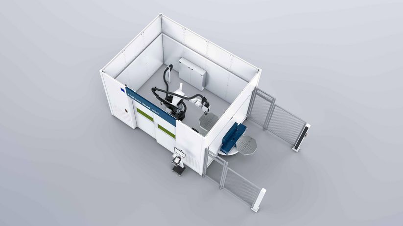 TruLaser Weld 5000 with compact rotary table with vertical rotary axis
